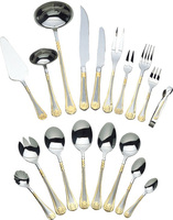 OEM Lot de 125 couverts en acier inoxydable avec étui en bois cuillères fourchettes et couteau couverts en argent dîner de fête en or