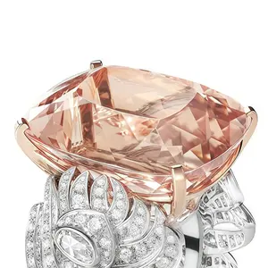 Кольца MUSHAN класса люкс из стерлингового серебра 925 пробы с родиевым покрытием, женские обручальные кольца с высокоуглеродистым бриллиантом и синтетическим морганитом - Product Image 3