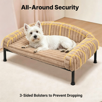 Lit surélevé pour chien, canapé moelleux en peluche pour petits chiens et chats, lit pour animaux de compagnie lavable avec pieds antidérapants, utilisation intérieure et en terrasse