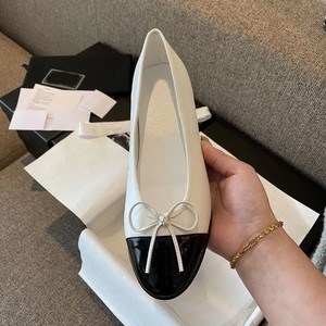 Chaussures plates à talon bas pour femmes, nouvelles ballerines de haute qualité, bout rond, talon noir, petites chaussures en cuir - Product Image 6