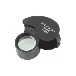 40x25mm Aluminum alloy LED lamp jewelry Magnifying glasses lighting identification crafts Loupe Magnifier