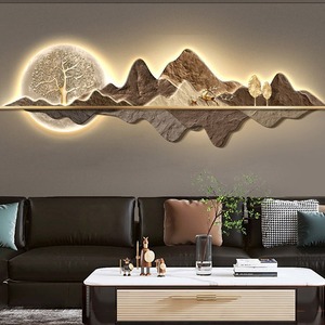 Decorazione di pittura moderna fresca e rotonda di cristallo di arte con luce a Led dipinti e arti murali per la decorazione della casa decora - Product Image 1