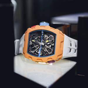 Reloj Mecánico de Alta Calidad <span class=keywords><strong>35</strong></span> <span class=keywords><strong>03</strong></span>, Diseño en Contraste Blanco y Amarillo, Reloj de Hombre de Alta Gama, Resistente al Agua, Reloj Mecánico de Negocios - Product Image 1