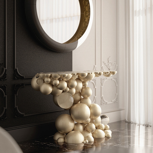 Console d'<span class=keywords><strong>entrée</strong></span> légère en acier inoxydable de style luxe avec conception créative de bulles sphériques irrégulières <span class=keywords><strong>pour</strong></span> - Product Image 5