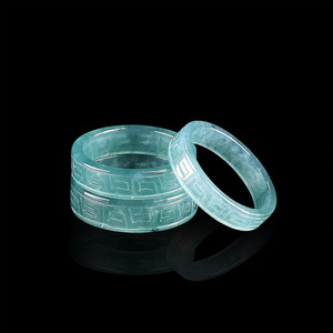 Nhẫn Ngọc Jadeite Xanh Nước Thiên Nhiên Unisex Phong Cách Trung Hoa Khắc Thủ Công Thiết Kế Gốc Có Giấy Chứng Nhận Chuyên Gia JZ20 - Product Image 2