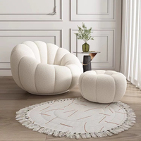 Fauteuil de Salon Nordique en Tissu Bouclette de Luxe, Canapé Monoplace, Chaise Longue d'Appoint Paresseuse