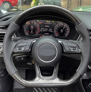 Volante de cuero LED de fibra de carbono medio <span class=keywords><strong>S</strong></span> <span class=keywords><strong>Line</strong></span> Compatible con Audi A3 A4 A5 A6 B7 8V B9 S3 S4 S5 RS3 RS4 RS5 RS6 RS7 C7 C8 Q5 - Product Image 2