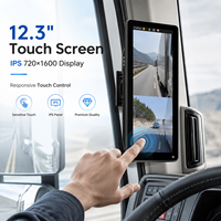 Système de rétroviseur électronique étanche IP68 AHD Full HD 1080P de 12,3 pouces PWAS avec kit de caméra latérale double objectif pour camions lourds et bus