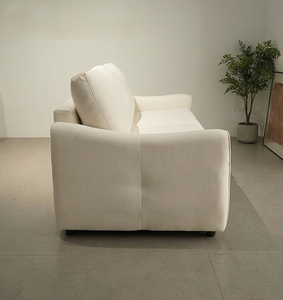Divano <span class=keywords><strong>Letto</strong></span> Estraibile Multifunzionale Beige Crema, Moderno Divano <span class=keywords><strong>Letto</strong></span> in Tessuto a <span class=keywords><strong>2</strong></span> <span class=keywords><strong>Posti</strong></span> - Product Image 4