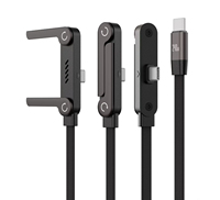 Cable de Carga Rápida Tipo-C de 240W 5A con Funda de Nailon y Soporte para Teléfono, para iPhone, Juegos, Oficina, Viajes, Auriculares y Relojes Inteligentes