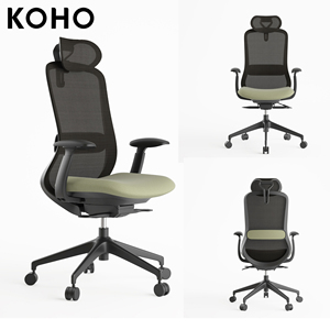 <span class=keywords><strong>KOHO</strong></span> & SITSTAR Chaise de jeu ergonomique 4D avec accoudoir Support lombaire dynamique Appui-tête réglable Maille métal aluminium Bureau PU Nylon - Product Image 1