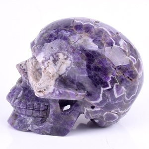 Tamaño mediano tallado a mano artesanía de cristal China amatista calavera talla - Product Image 4