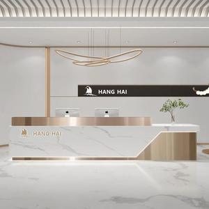 Bureau de réception moderne personnalisé Spa Bureau d'accueil blanc Bureau de réception Hôpital et salon <span class=keywords><strong>Comptoir</strong></span> d'ongles Bureau de réception - Product Image 2