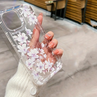 Belle fleur espace d'impression Transparent TPU housse de téléphone portable pour Iphone 7 8 X Xr Xs 11 12 13 14 15 16 17 Pro Max Plus