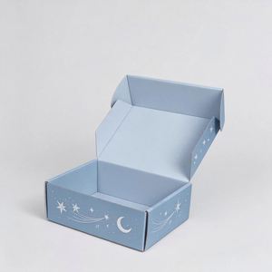 Blue Rectangular Self-Erecting Gift Box Star Moon Design Kraft Corrugated Paperboard Packaging Featuring Four-Color Printing UV - Product Image 3