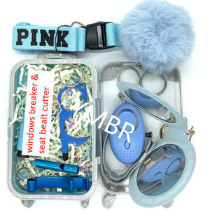 9 pièces/ensemble mode auto porte-clés femme alarme ensemble sécurité défense porte-clés en vrac auto-défense porte-clés ensemble - Product Image 4