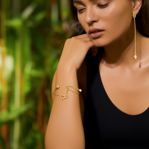 Bracelet Cœur en Cristal Acier Inoxydable 316L Plaqué Or PVD Bijoux Durables et Résistants pour Femmes - Product Image 3