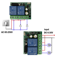 Récepteur de relais RF 433MHz 2canaux DC 12V 24V 220V pour télécommande universelle de porte de garage, éclairage LED, ventilateur, transmission de signal moteur