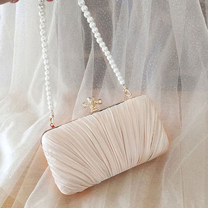 Classic Pleated Ladies Evening Bag <b>Clutch</b> Purses Party Handbags <b>Wedding</b> Bag Purse Messenger Bag for Women - Product Image 4
