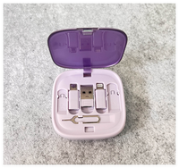 Kabel Data Retraktil Pengisian Cepat 65W 6 in 1 Stand Kotak Organizer Adaptor Multi-Fungsi Kreatif Kabel Pengisian Universal