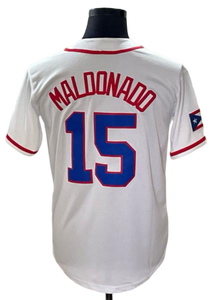 Camiseta del Clásico Mundial de Béisbol 2026 del Equipo Nacional de Béisbol de Puerto Rico, con el nombre y número de Nolan Arenado, Edwin Díaz, <span class=keywords><strong>Maldonado</strong></span>, cosida, para softbol - Product Image 6