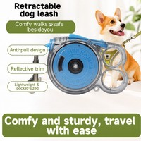 Laisse rétractable Lefamcare pour petits animaux, laisse en nylon anti-emmêlement à 360°, adaptée aux petits chiens/animaux de compagnie de moins de 5 kg