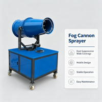 Canon à brouillard électrique automatique 270 pour la suppression de la poussière, portée de pulvérisation 50 m °   Pulvérisateur d'eau rotatif 30L/min