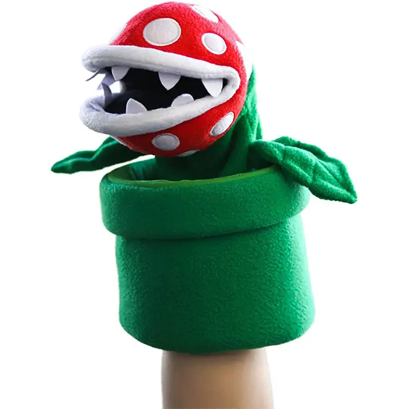 Funny Human Soft Gigantic Piranha Plant Hand Puppet Plush Puppet Stuffed Story Toy for Kids Education