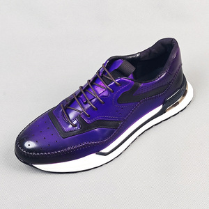 Chaussures décontractées pour hommes en cuir véritable à bout rond, respirantes, à lacets, toutes saisons, semelle extérieure en caoutchouc, semelle intermédiaire en EVA - Product Image 5