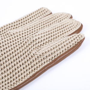 Vente Chaude Nouveau Style Gants pour Homme Printemps Été en Cuir Nappa de Mouton Véritable Non Doublés Tricotés au Crochet Aérés pour Vélo Conduite Cyclisme L - Product Image 3