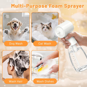 Souffleur de mousse électrique pour chien 650 ml rechargeable, faible bruit, shampoineur automatique pour animaux, mousse riche et dense pour chiens et chats de <span class=keywords><strong>petite</strong></span> et moyenne taille EasyOEM - Product Image 4
