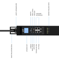 DTVS Smart PDU Network Cabinet Rack PDU 16 Ways Universal Socket Surveillance intelligente à distance DTVS Équipement de distribution d'énergie
