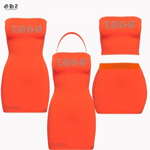 Nuevo elástico Color sólido verano slip Bodycon Sexy vestido de fiesta mujeres Night Club Halter Strap corto elegante Mini vestidos casuales - Product Image 2