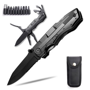 Couteau de poche multifonctionnel en acier inoxydable durable pour survie, modèle TMK1028, avec bord lisse et tournevis, vente en gros - Product Image 1