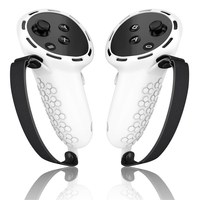 Pour Meta Quest 3S : Ensemble d'accessoires de jeu – Housse de casque VR en silicone, poignées de manette, masque facial