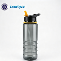 Bouteille d'eau de sport en plastique, shaker de gym, logo personnalisé, sans BPA, bouteille de sport en gros