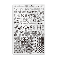 BIN 9.5*14.5cm plaque à ongles 17 Types feuille chaude plaque d'estampage en acier inoxydable avec couleur argent pour Salon
