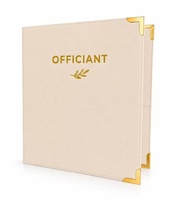 Carpeta de Cuero PU Tipo Gamuza Personalizada para Oficiante de Bodas, con Esquinas Metálicas Doradas, Tapa Dura, para Documentos de Ceremonia y Votos