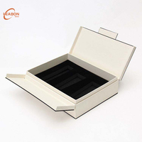 Boîte cadeau portable de luxe à double porte avec fermeture magnétique, écologique, logo personnalisé en relief, emballage rigide en papier pour soins de la peau et parfums