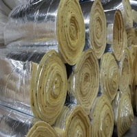 Rouleau de laine de verre en aluminium mince, rouleau de fibre de verre centrifugée insonorisant pour cloison de plafond