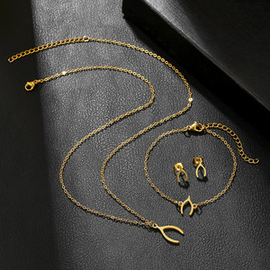 Ensemble de bijoux fantaisie en acier inoxydable avec motifs de citrouille et de dinde de dessin animé, comprenant collier, bracelet et boucles d'oreilles, pour les fêtes - Product Image 4