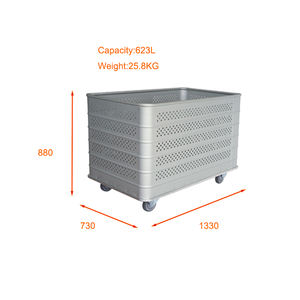 알루마이트 경합금 알루미늄 리넨 바구니 트롤리 카트 화물 및 보관 장비 세탁 병원용 핸드 카트 및 트롤리 - Product Image 3