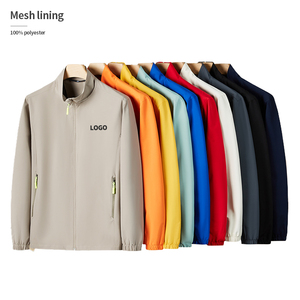 เสื้อแจ็คเก็ตซาฟารีแบบมีซิป ผ้าคอมโพสิตบาง 100% โพลีเอสเตอร์ ซับในตาข่าย คอตั้ง สีพื้น ยูนิเซ็กส์ ระบายอากาศได้ดี สำหรับผู้ชาย สั่งตัดได้ - Product Image 1