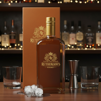 Groothandel 750ml rechthoekige platte super-flint glazen fles lege fles voor sterke drank wodka whisky gin rum accepteert aangepaste verpakkingsdoos fabriek