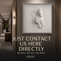 Sculpture en relief 3D de cheval au galop en vue frontale, faite à la main, art mural pour salle de réunion de direction d'hôtel, personnalisable OEM