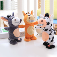 OEM Vente en gros Âne chantant électrique doux dansant en peluche jouets électroniques en peluche jouet pour enfants