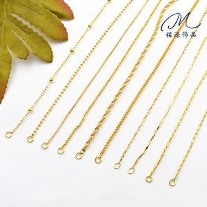 Collar de 45 cm con baño de oro y cobre que conserva el color, cadena para clavícula, forma de O, caja, <span class=keywords><strong>Chopin</strong></span>, joyería DIY con diseño trenzado - Product Image 5