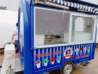 Camion de vente de crème glacée OEM de 250 cm de long, kiosque mobile de restauration, chariot de nourriture, remorque de nourriture à vendre