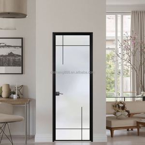 Puerta de ducha sin marco deslizante doble de vidrio templado de acero inoxidable negro para baño de diseño de bajo precio - Product Image 3