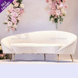 Design Luxury Wedding Party Event Decoration Stainless Steel Leg Hotel <b>Sofa</b> Hotel Home Furniture <b>Sofa</b> <b>Set</b> for Bride and Groom - Product Image 1
